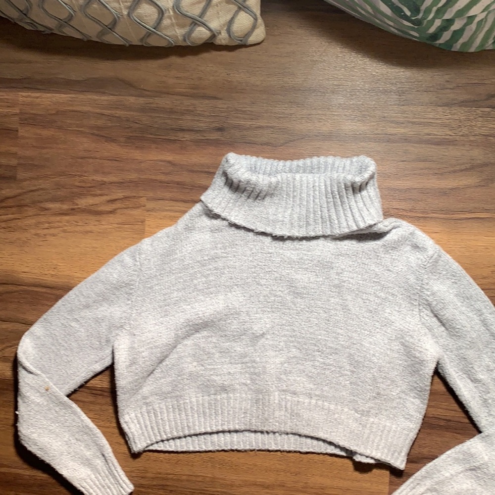 Grey Garage Cropped Turtleneck